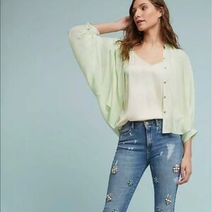 Anthropologie Maeve Bryanna Sheer Dolman Top